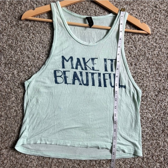 🦋 Nollie Mint Green Crop Top Make it Beautiful Casual Summer Cropped Lightweight - Picture 6 of 6